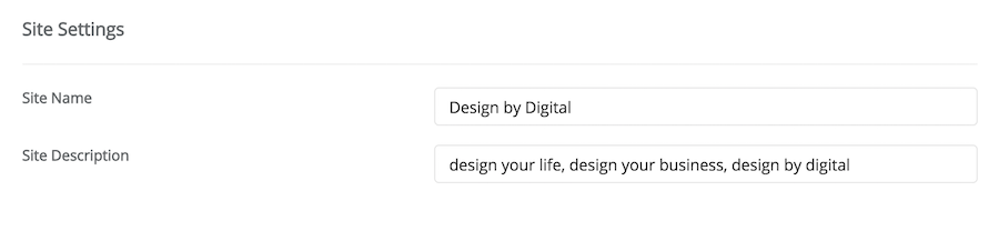 WordPress Site Settings