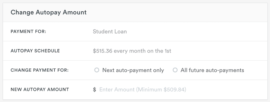 Changing Autopay Amount With Earnest Student Loan Refinancing
