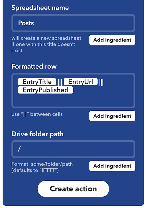 Ifttt Google Drive Settings