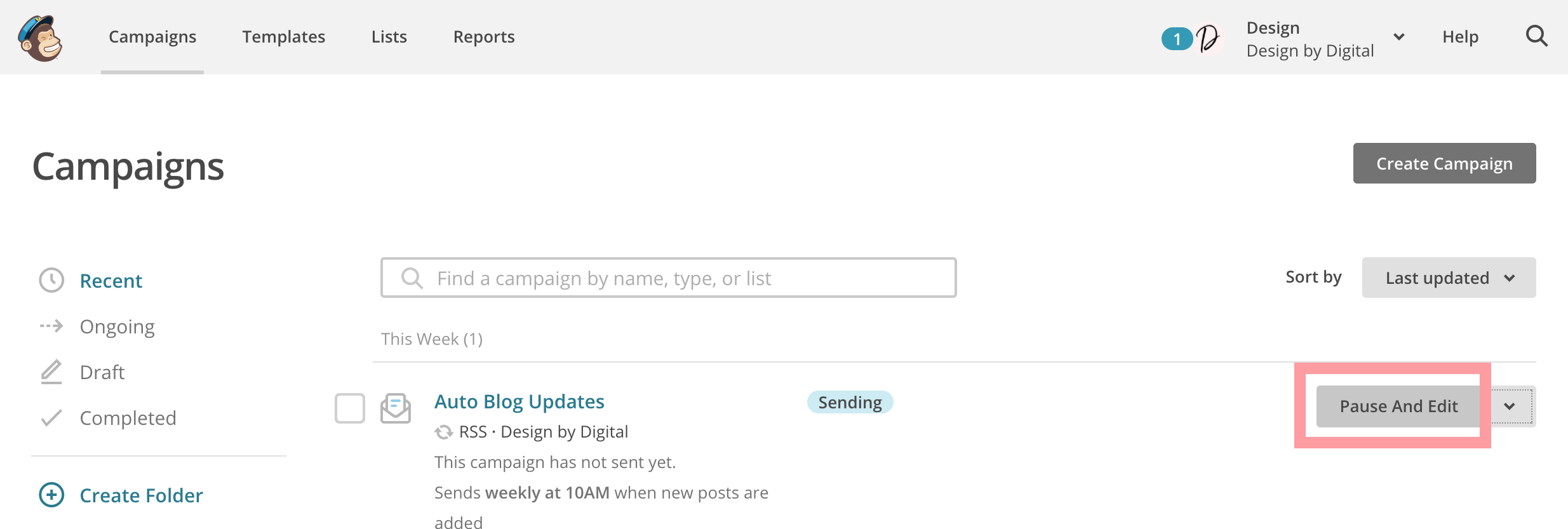 Pause And Edit Mailchimp Campaign