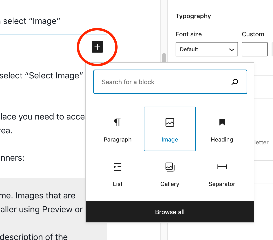Add Image with plus icon
