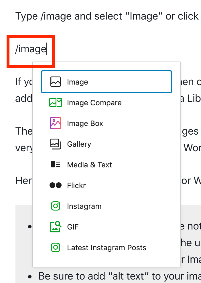 Add Image with slash