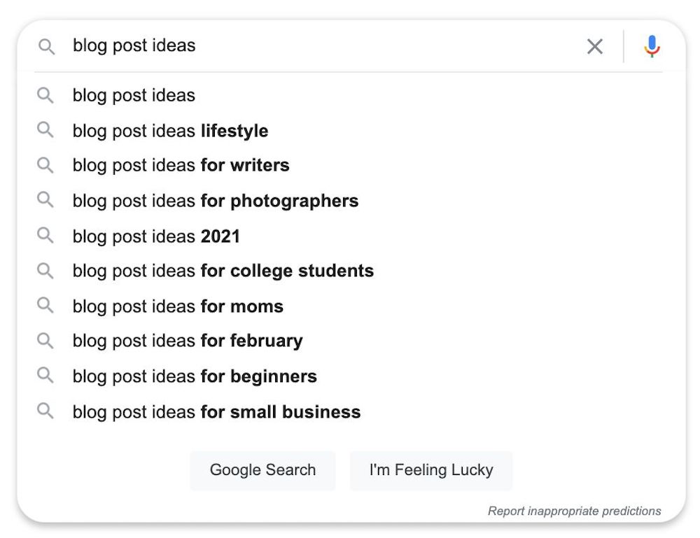 Google Suggestions