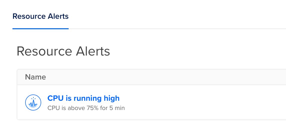 DigtalOcean Resource Alerts